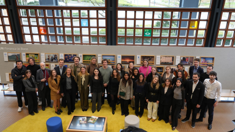 Group picture of CIFE Master Students at the United Nations campus in Bonn
