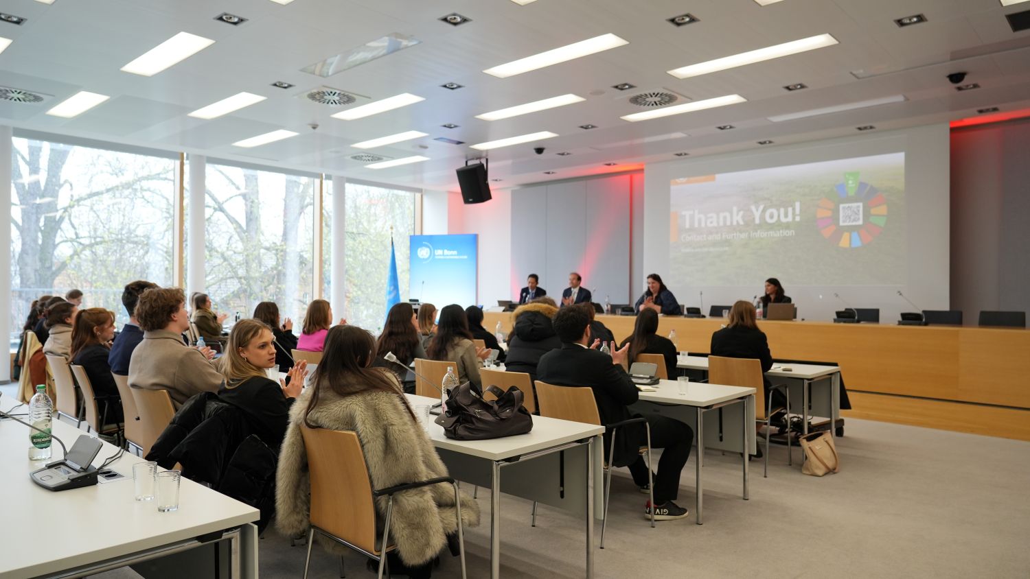 CIFE Master Students following a conference at the United Nations campus in Bonn